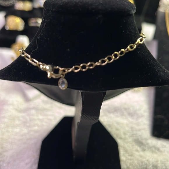 Gold Initial S  Bracelet with Crystal Accents # 114 - Picture 4 of 4